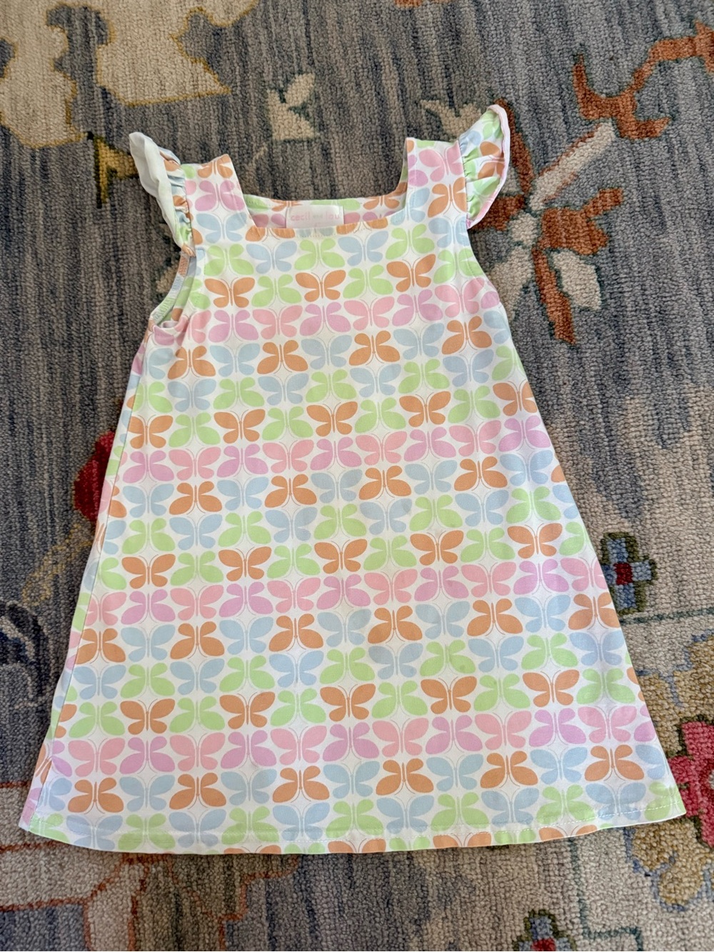 Cecil and Lou butterfly dress in a pastel print with flutter sleeves size 3T
